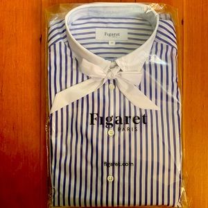 Figaret Paris Julie Bleu Marine Raye Striped Blouse